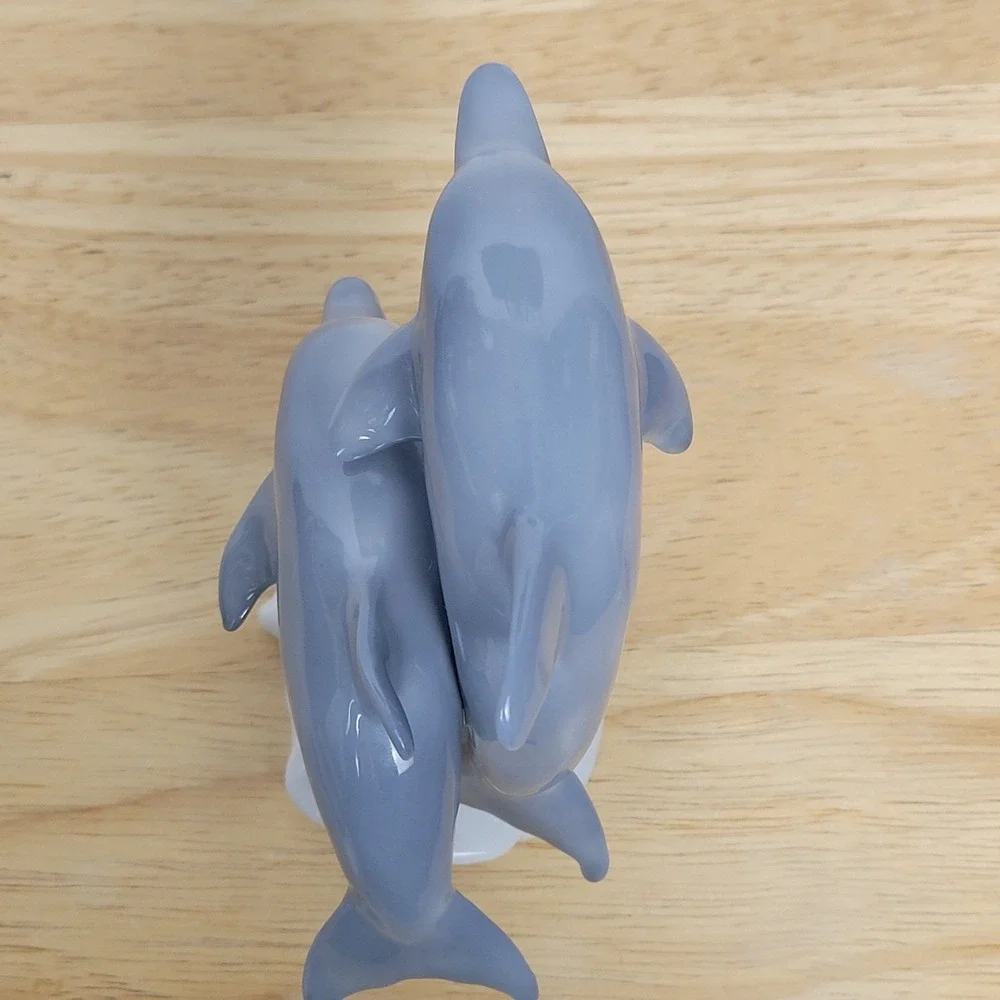 VTG Otagiri Japan Porcelain Double Dolphin Figurine 4